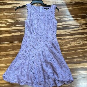 Purple Lace Sleeveless Dress